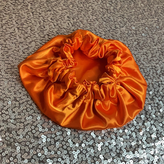 Orange satin bonnet